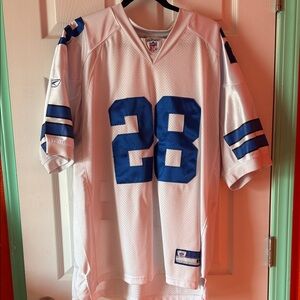 Reebok White and Blue Cowboys Jersey